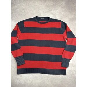 Brandy‎ Melville Sweater Womens One Size Red Blue Striped Crewneck Pullover Knit